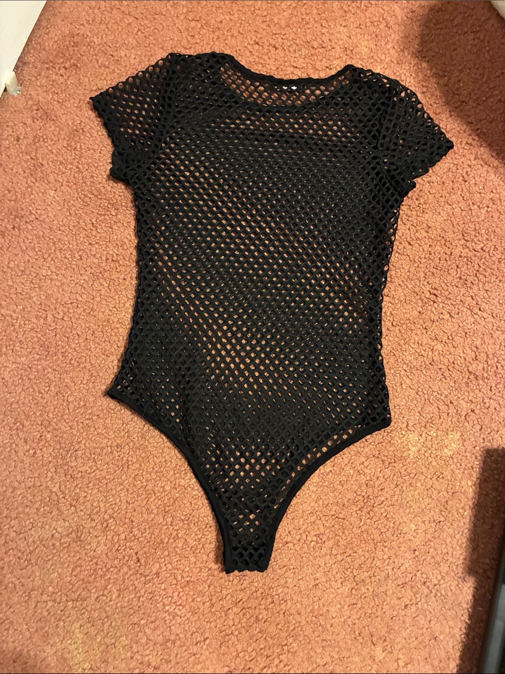 Fashion Nova Black Mesh One-Piece Bodysuit - Picture 4 of 6